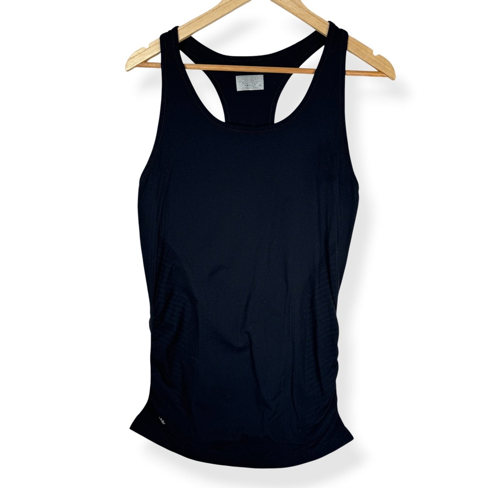 Athleta Tank Top Size Medium Black Athletic Minimalist Sporty Racerback Stretch